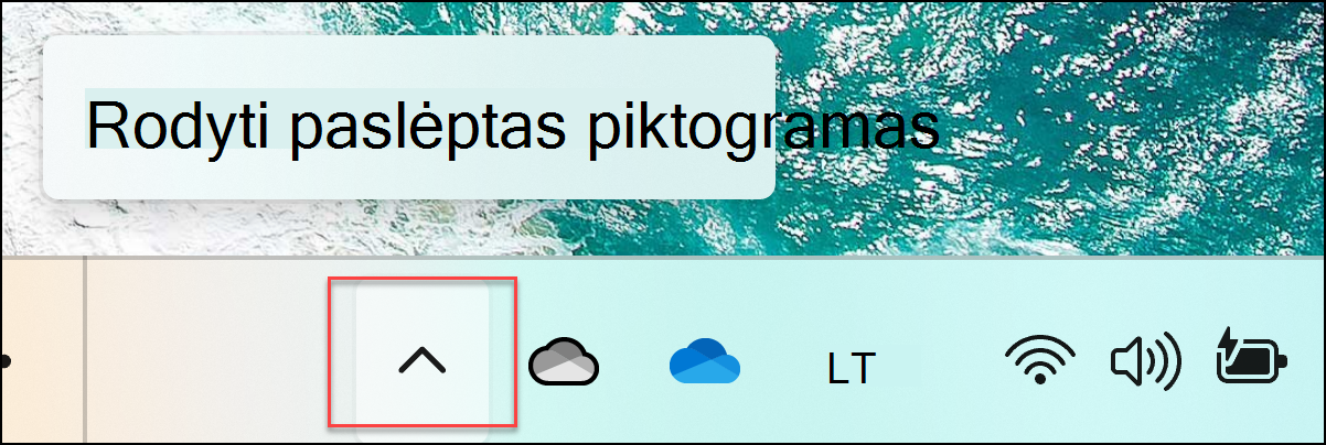rodyti paslėptas piktogramas