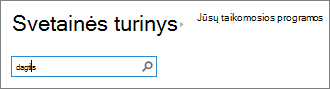 Programėlės ieškos laukas su įvestu 
