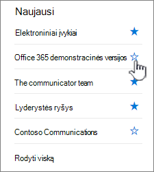 Spustelėkite tuščiavidurę pradžią šalia svetainės, kad ją stebėtumėte.