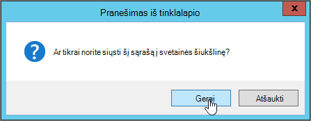 List delete confirmation dialog box with OK highlighted