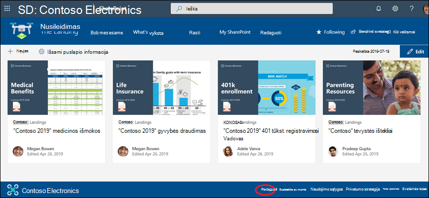 Įtraukite arba redaguokite saitus ir žymas 
