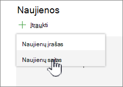 Naujienų saito įtraukimas iš naujienų puslapio dalies