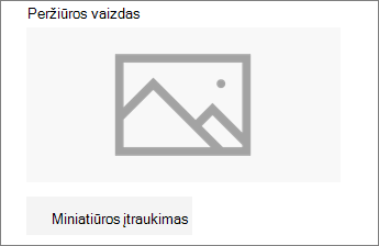 Spustelėkite Įtraukti miniatiūrą arba Keisti, kad įtrauktumėte arba redaguotumėte vaizdą