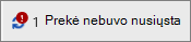 Būsenos laukas, rodantis nepavykusį nusiuntimą