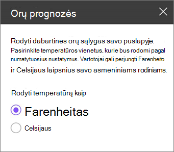Orų prognozės įrankių sritis