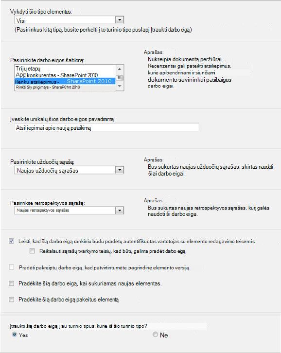 Pirmas inicijavimo formos puslapis