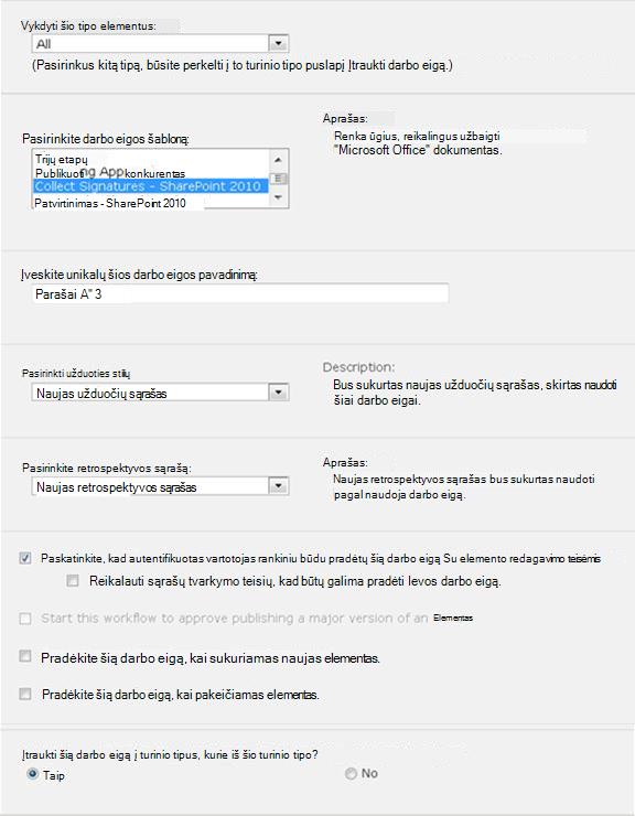 Pirmas sąsajos formos puslapis