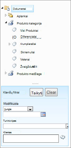Metaduomenų naršymo valdymas