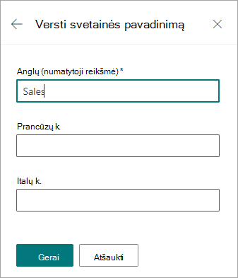 Versti svetainės pavadinimą