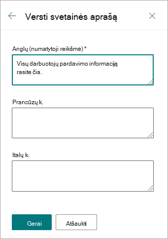 Versti svetainės aprašą