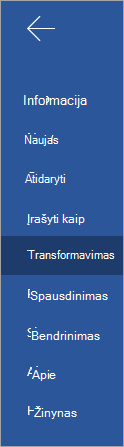 Transformavimo mygtukas, skirtas konvertuoti 