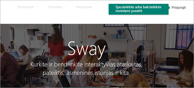 Įrankių juostos mygtukas Prisijungti