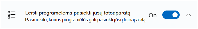 Kameros bendrinimo perjungimas įjungtas 
