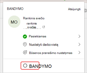 Ekrano kopija, kurioje rodoma, kaip perjungti organizacijas 