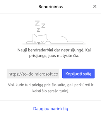 Ekrano kopija, kurioje rodomas bendrinimo meniu