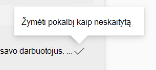 Pranešimo žymėjimas kaip neskaityto 