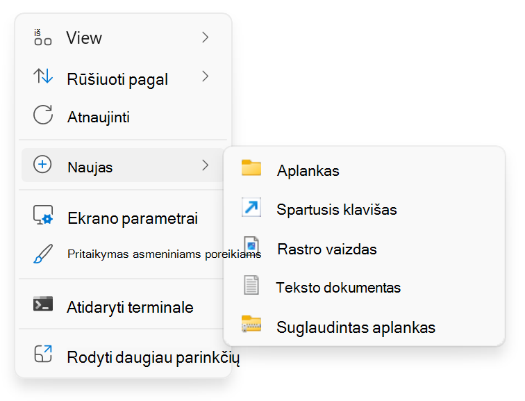 Spustelėjimo dešiniuoju pelės mygtuku > Naujas ekrano nuotrauka.