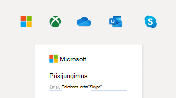 Prisijungimo naudojant „Microsoft“ paskyrą vaizdas