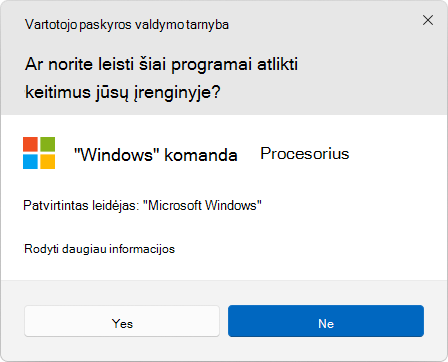 Screenshot of the UAC dialog box.