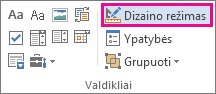 kūrėjo režimo dizaino mygtukas