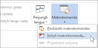 Komanda Įrašyti makrokomandą