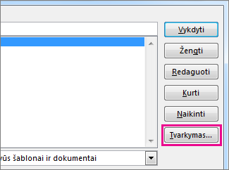 Mygtukas Užrašinė lauke Makrokomandų peržiūra