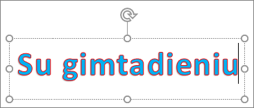 „WordArt“ su pritaikyta teksto užpildo ir kontūro spalva.