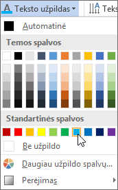 Teksto užpildo spalvos pasirinkimas