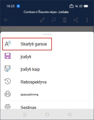 Bakstelėkite Skaityti garsiai