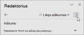 Pereiti nuo vieno numerio prie kito redaktorius srities viršuje.