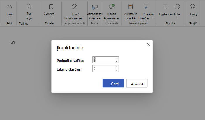 Eilučių ir stulpelių nurodymas