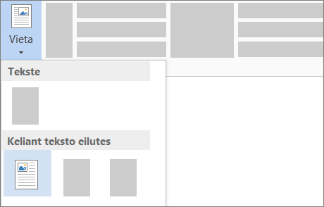 Padėties mygtukas juostelėje
