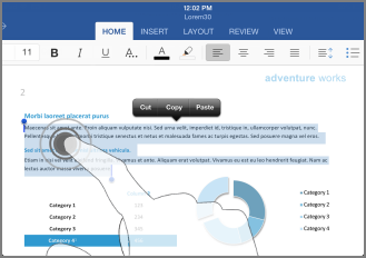 To select a paragraph, triple-tap anywhere inside it