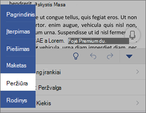 Skirtukas Peržiūra