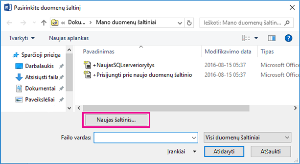 duomenų šaltinio laiškų suliejimas