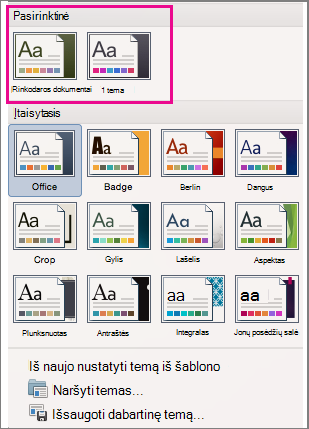 The Themes menu shows custom and built-in themes