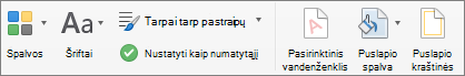 Options for customizing a theme on the Design tab