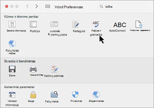 Mac Preferences dialog with Spelling selected