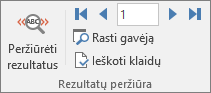 Programos „Word“ skirtuko Paštas grupė Rezultatų peržiūra.