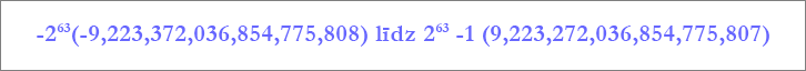 Datu tipa Liels skaitlis diapazons