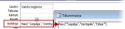 Lai parādītu visas kontaktpersonas, kuras neatrodas Apvienotajā Karalistē, ASV vai Francijā, izmantojiet kritērijus 