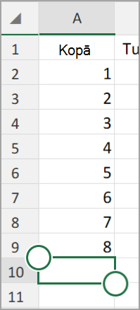 Android planšetdators Excel automātiskā summēšana