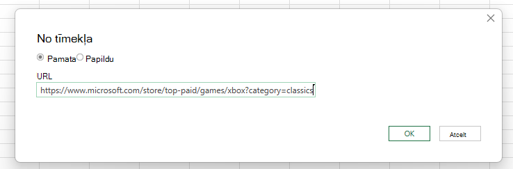 Ievadiet vietrādi URL