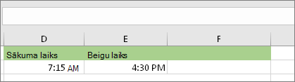 Sākuma datums/laiks: 7.15, beigu datums/laiks: 16.30