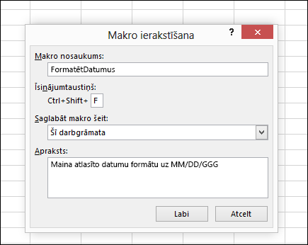 Cilnes Izstrādātājs grupas Kods komanda Ierakstīt makro