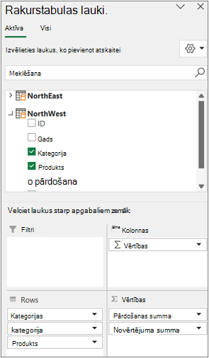 Vairāku tabulu lauku saraksts