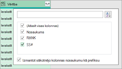 JSON ieraksta paplašināšana
