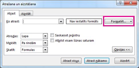 Dialoglodziņš Atrašana