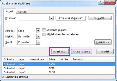 Visu sapludināto šūnu atrašana