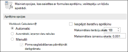 Automātisko & manuālo aprēķinu opciju attēls